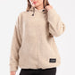 Oversized plush hoodie in beige