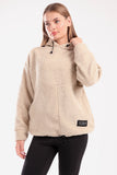 Oversized plush hoodie in beige