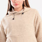 Oversized plush hoodie in beige