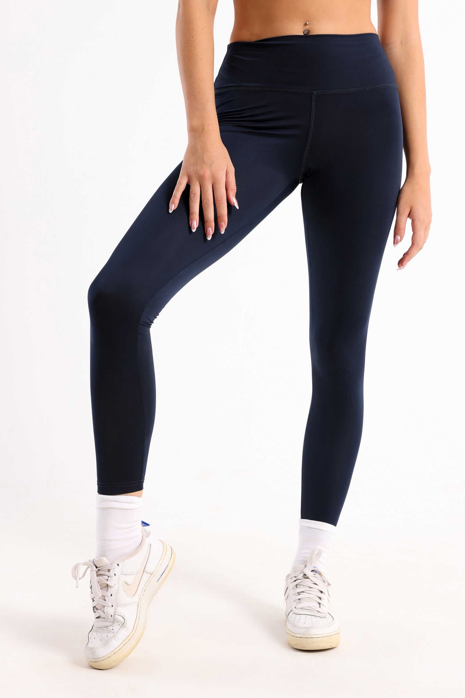 Dark Blue Basic Leggings - leggings, basic