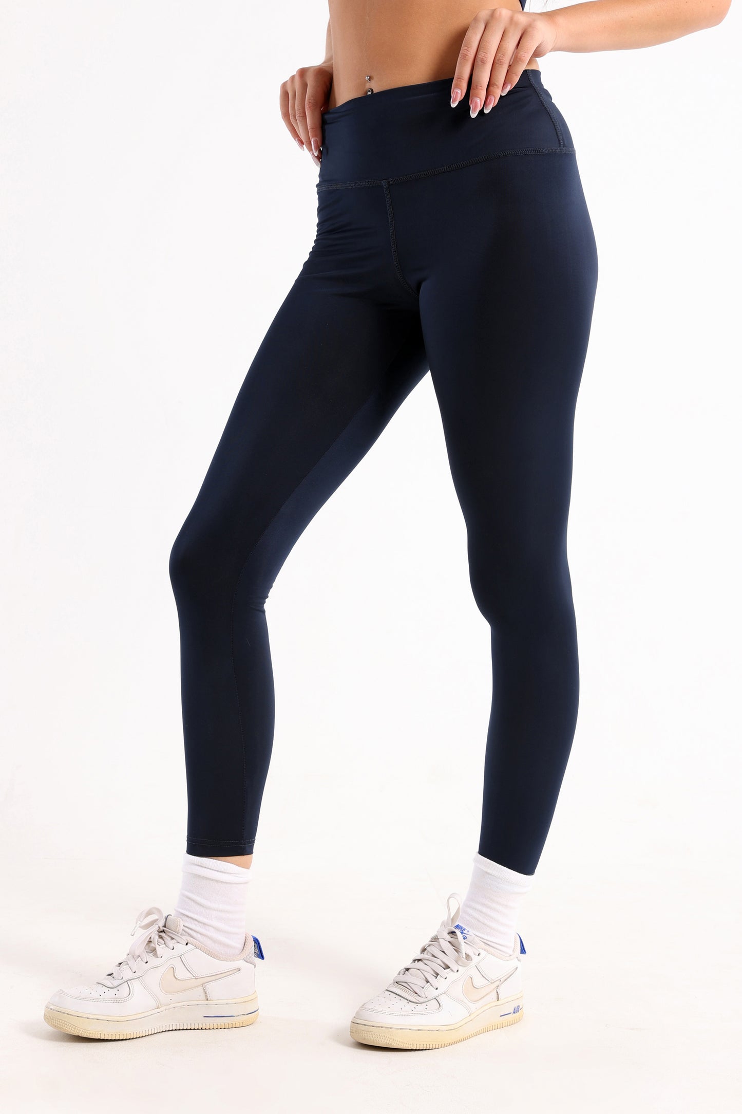 Dark Blue Basic Leggings - leggings, basic