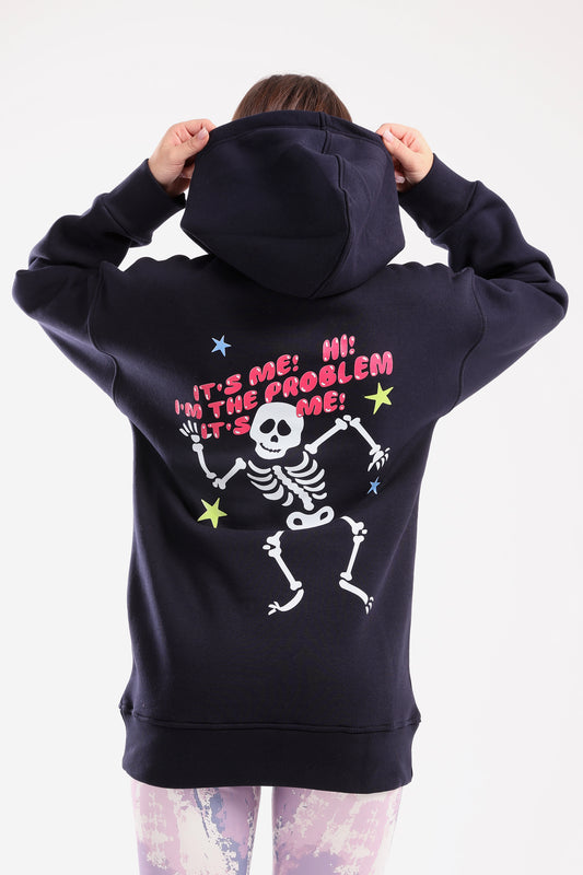 Skelly-Trouble Print Hoodie