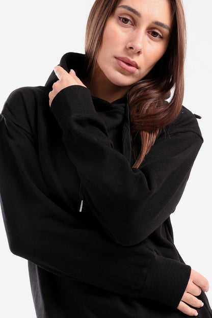 Black Back Zipper Hoodie - hoodie