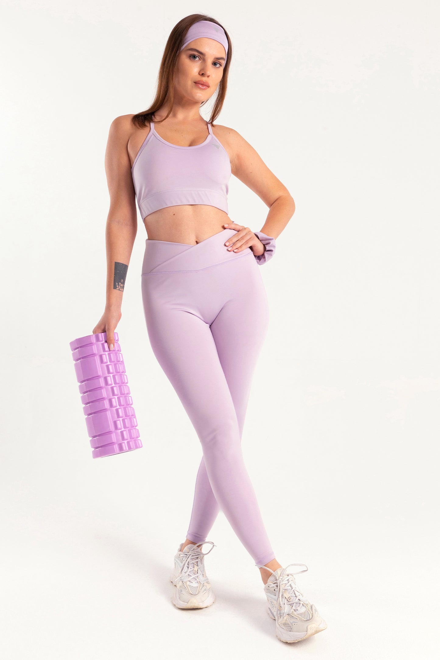 Hybrid Lilac Cross Leggings