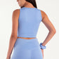 Hybrid Sky Blue Edge Crop Top