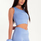 Hybrid Sky Blue Edge Crop Top