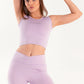 Hybrid Lilac Edge Crop Top