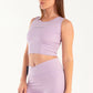 Hybrid Lilac Edge Crop Top