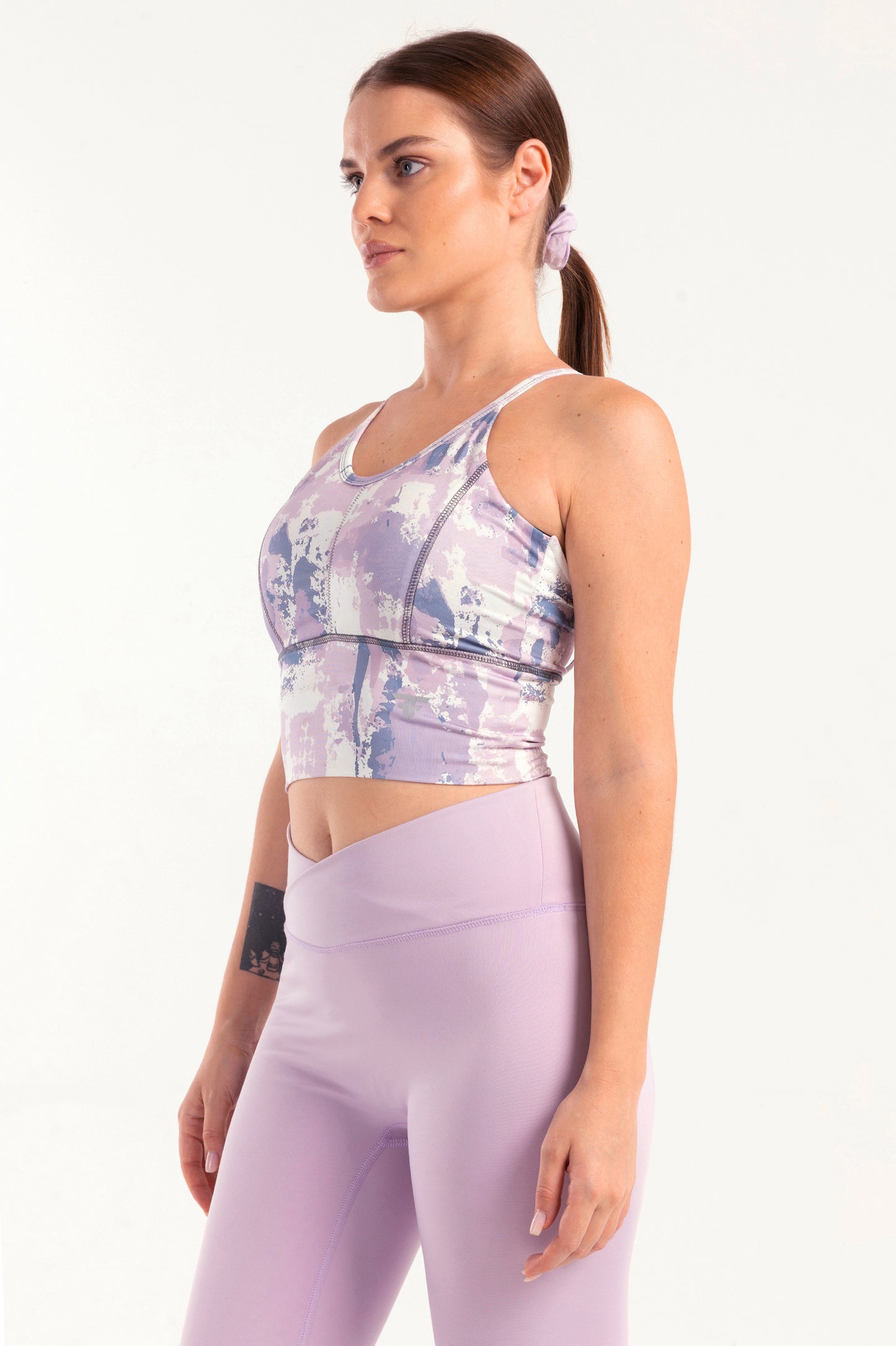 Colorblend Longline Printed Sports Bra - sports bras, support