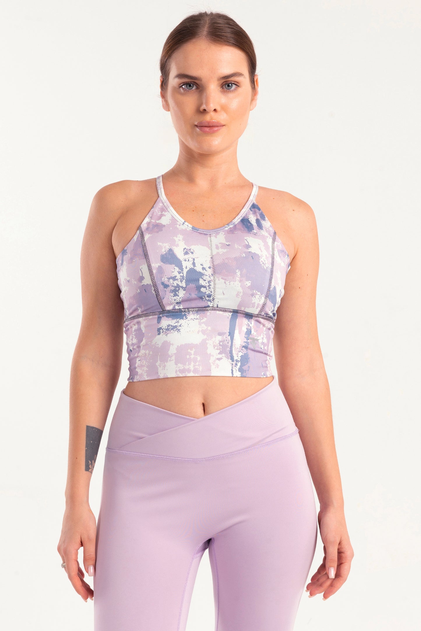 Colorblend Longline Printed Sports Bra - sports bras, support