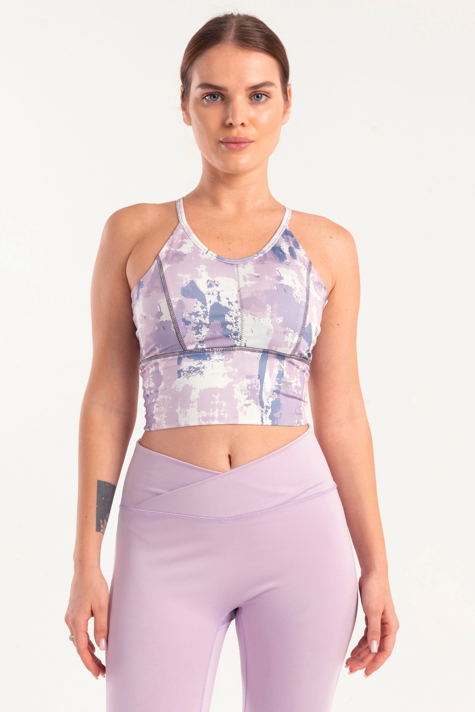 Colorblend Longline Printed Sports Bra - sports bras, support
