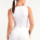 Hybrid White Edge Crop Top
