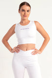 Hybrid White Edge Crop Top