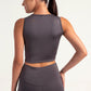 Hybrid Smoke Grey Edge Crop Top