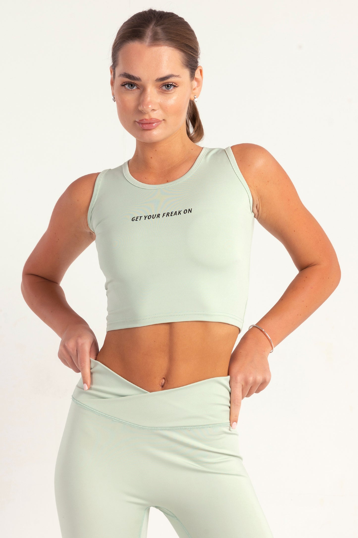 Hybrid Mint Edge Crop Top