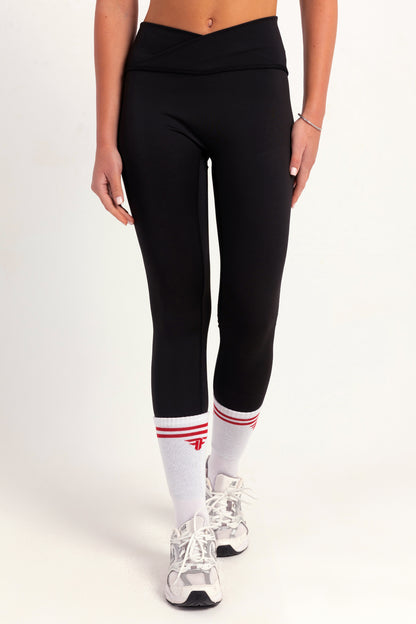 Hybrid Black Cross Leggings - leggings, basic