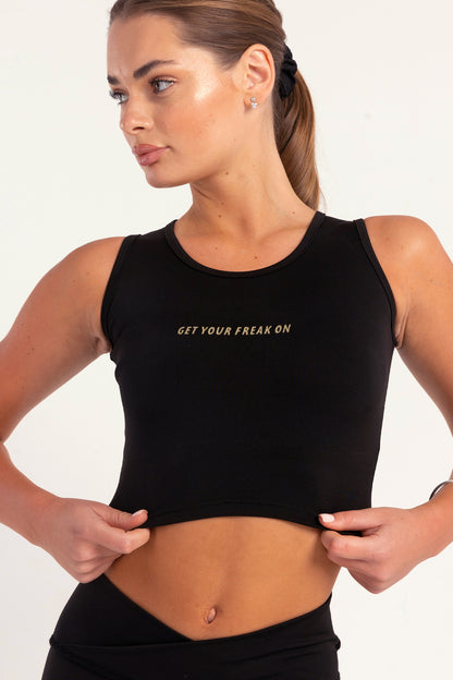 Hybrid Black Edge Crop Top - tops, workout tops
