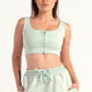 Hybrid Mint Zip Sports Bra