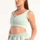 Hybrid Mint Zip Sports Bra