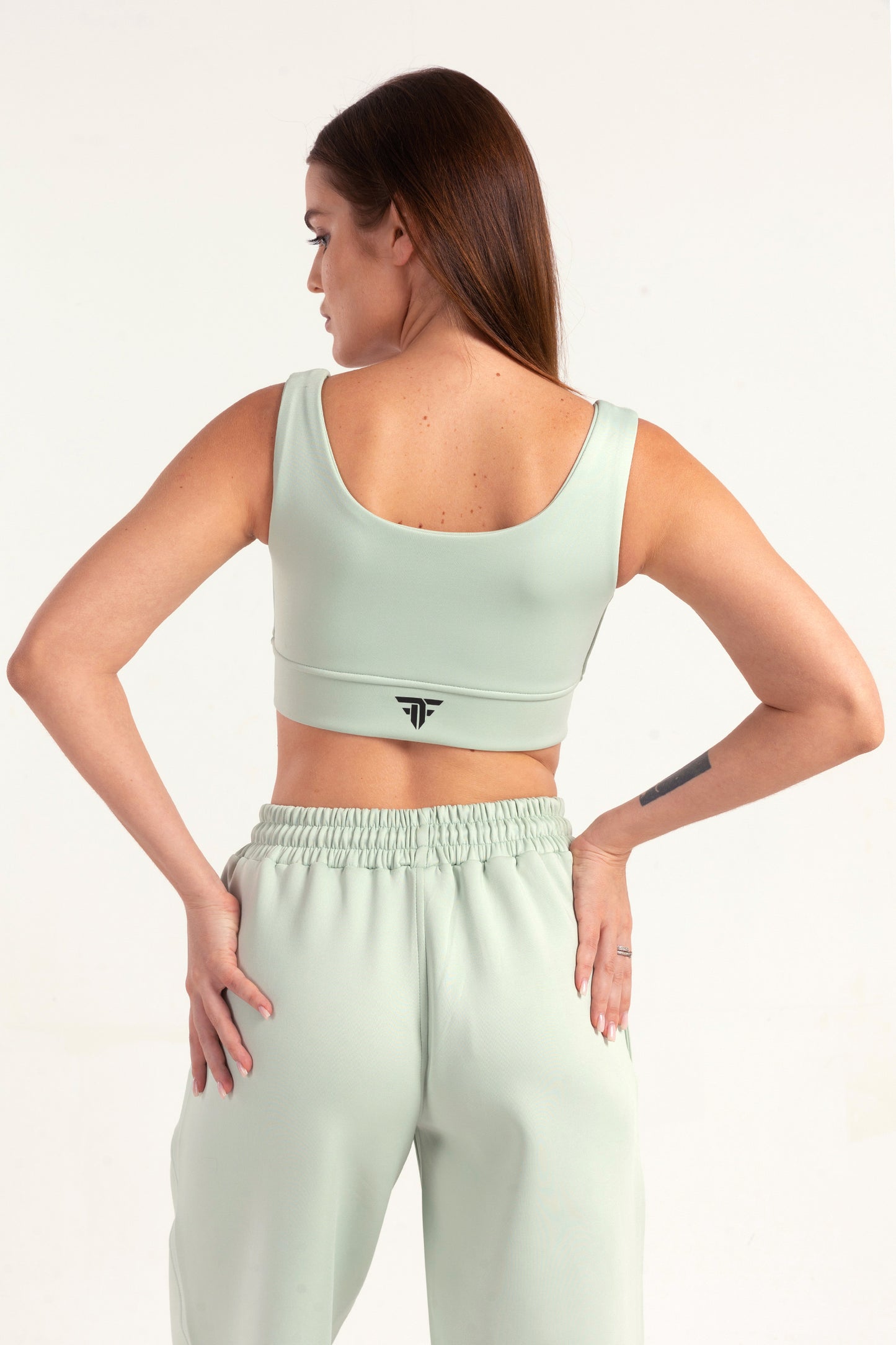 Hybrid Mint Zip Sports Bra