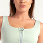 Hybrid Mint Zip Sports Bra