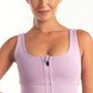 Hybrid Lilac Zip Sports Bra