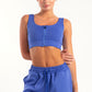 Hybrid Blue Zip Sports Bra