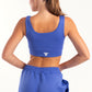Hybrid Blue Zip Sports Bra