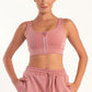 Hybrid Rose Zip Sports Bra