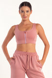 Hybrid Rose Zip Sports Bra