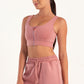 Hybrid Rose Zip Sports Bra