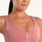 Hybrid Rose Zip Sports Bra