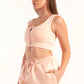 Hybrid Peach Zip Sports Bra