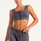 Hybrid Smoke Grey Zip Sports Bra