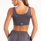 Hybrid Smoke Grey Zip Sports Bra