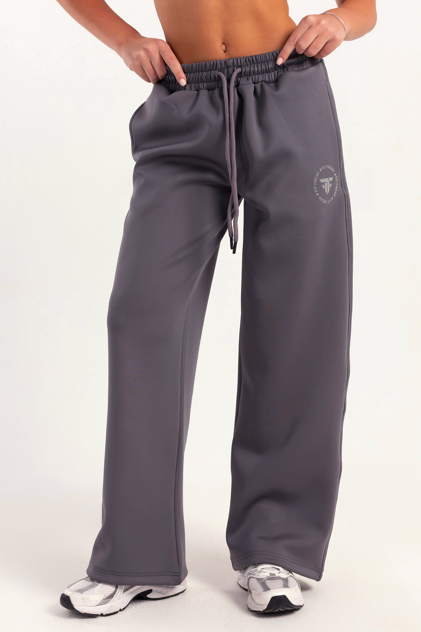 Hybrid Smoke Grey Wide Leg Sweatpants