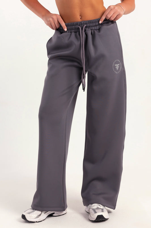 Hybrid Smoke Grey Wide Leg Sweatpants