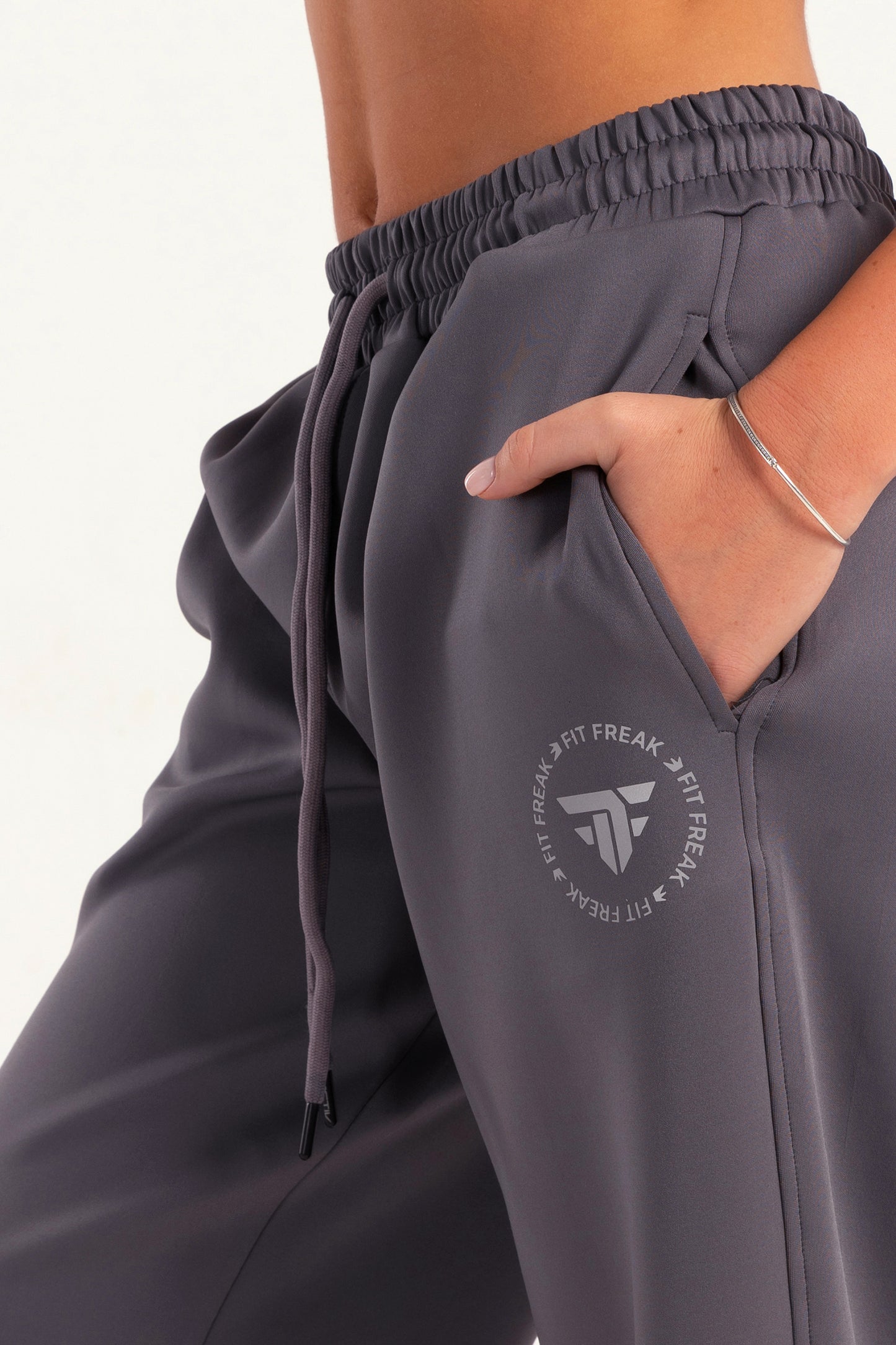 Hybrid Smoke Grey Wide Leg Sweatpants