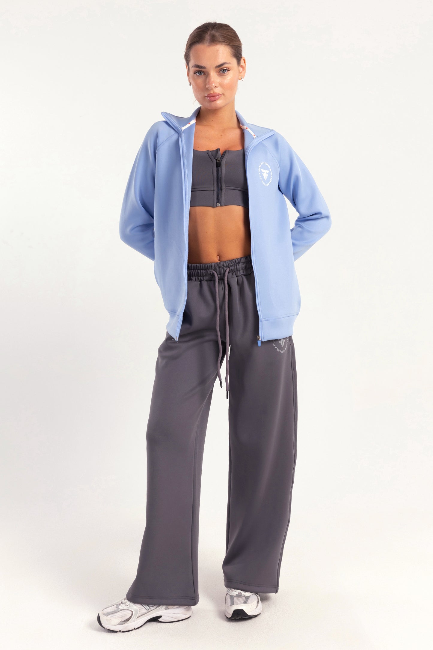 Hybrid Smoke Grey Wide Leg Sweatpants