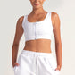 Hybrid white Zip Sports Bra