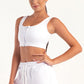 Hybrid white Zip Sports Bra