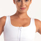 Hybrid white Zip Sports Bra