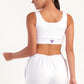 Hybrid white Zip Sports Bra