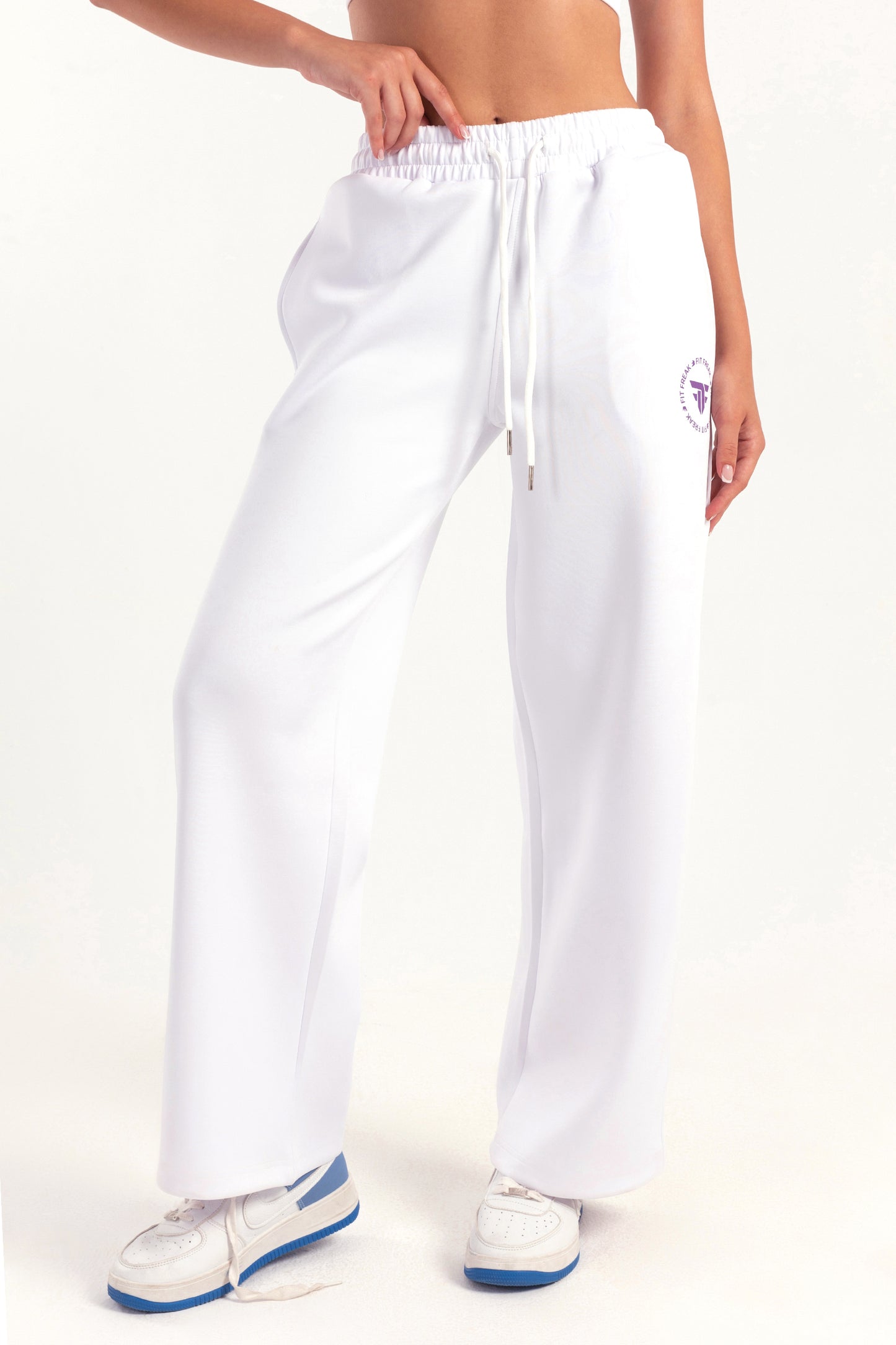 Hybrid White Wide Leg Sweatpants