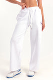 Hybrid White Wide Leg Sweatpants