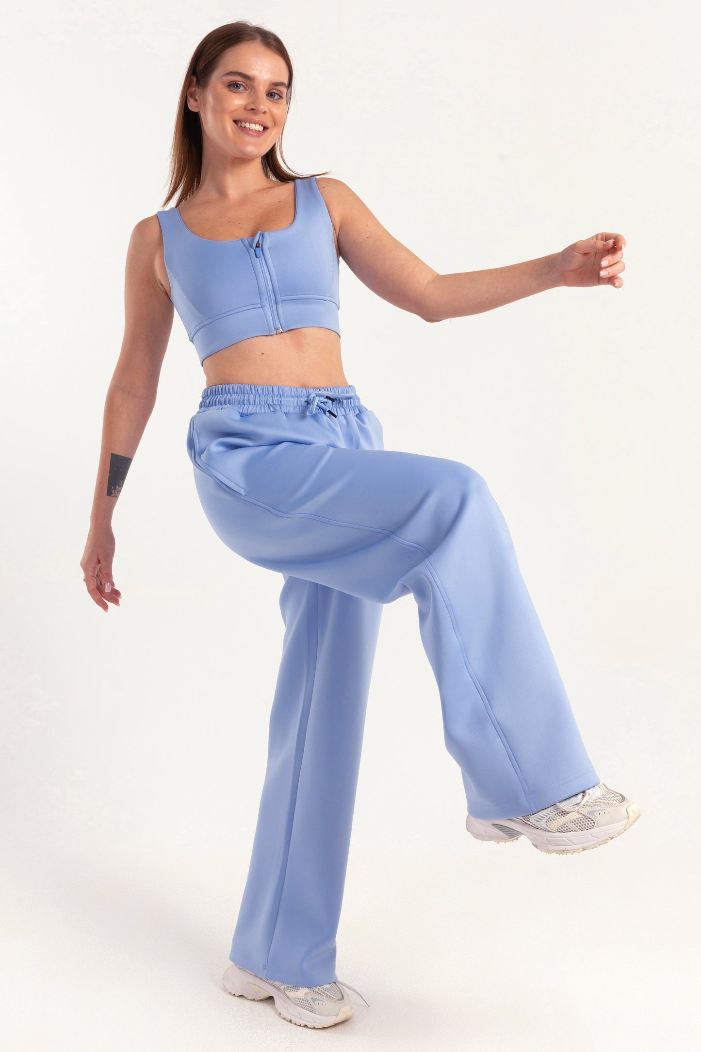 Hybrid Sky Blue Wide Leg Sweatpants