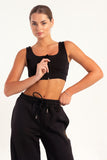 Hybrid Black Zip Sports Bra