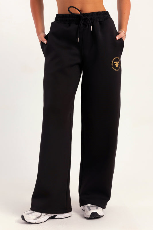 Hybrid Black Wide Leg Sweatpants