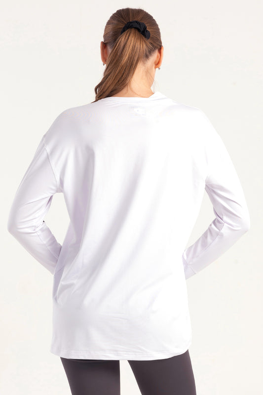 White Warm-Up Modest Top