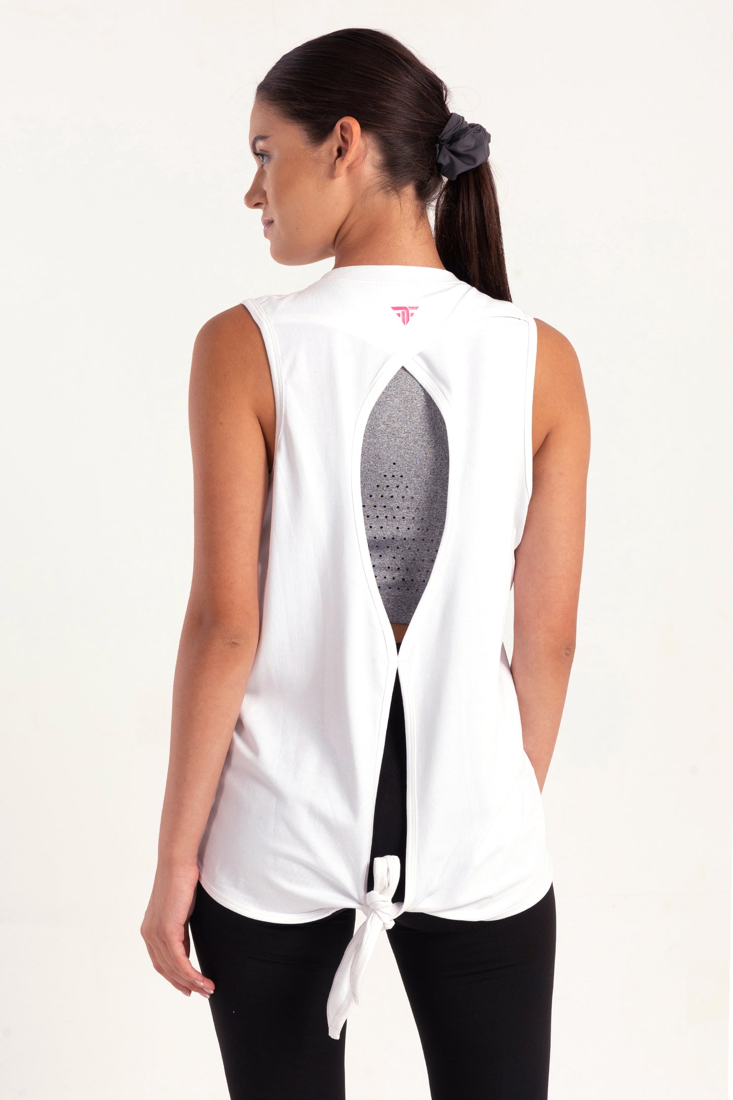 White Back Tie Tank Top